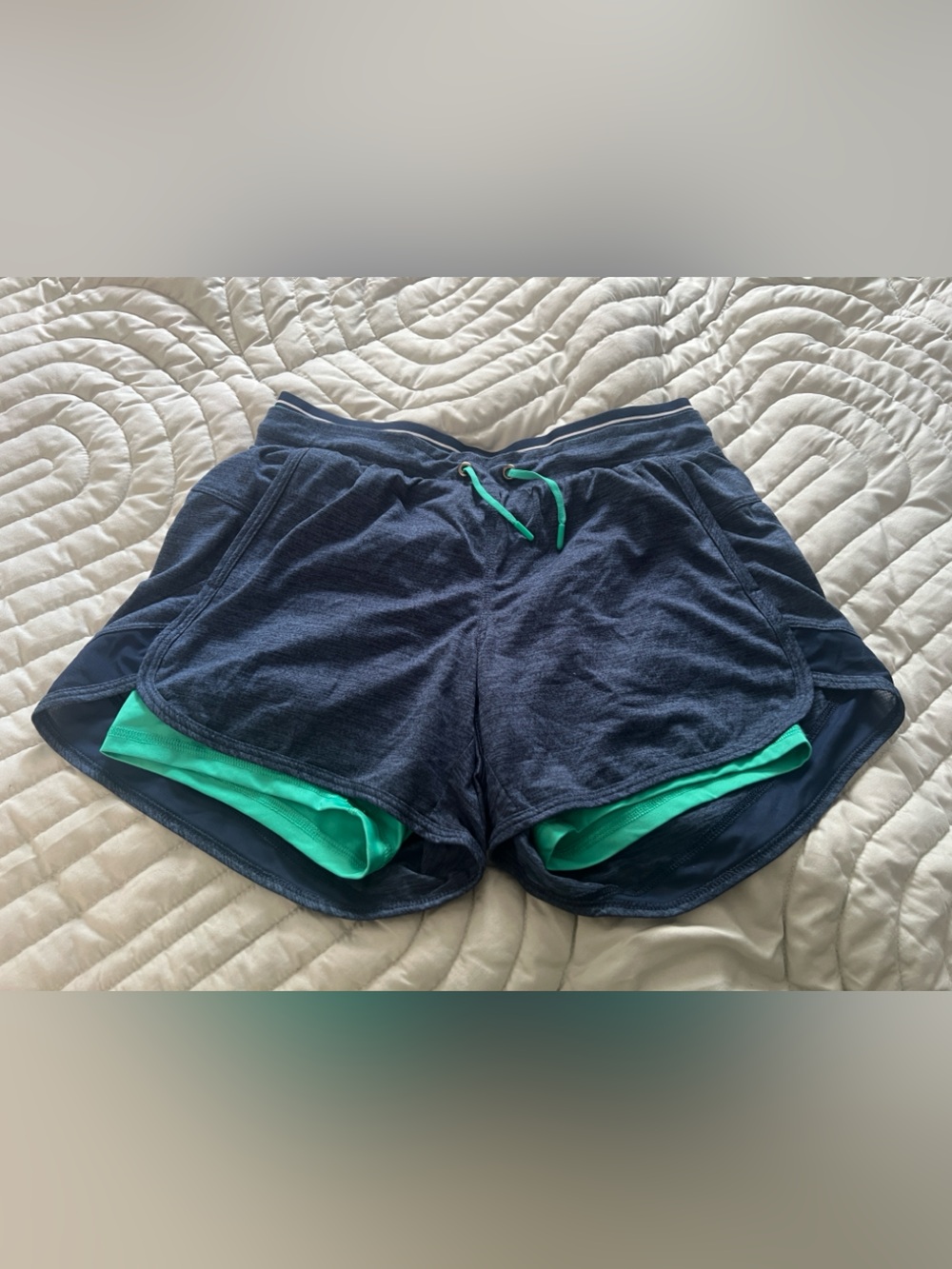 Avia Navy Athletic Shorts with Mint Accents